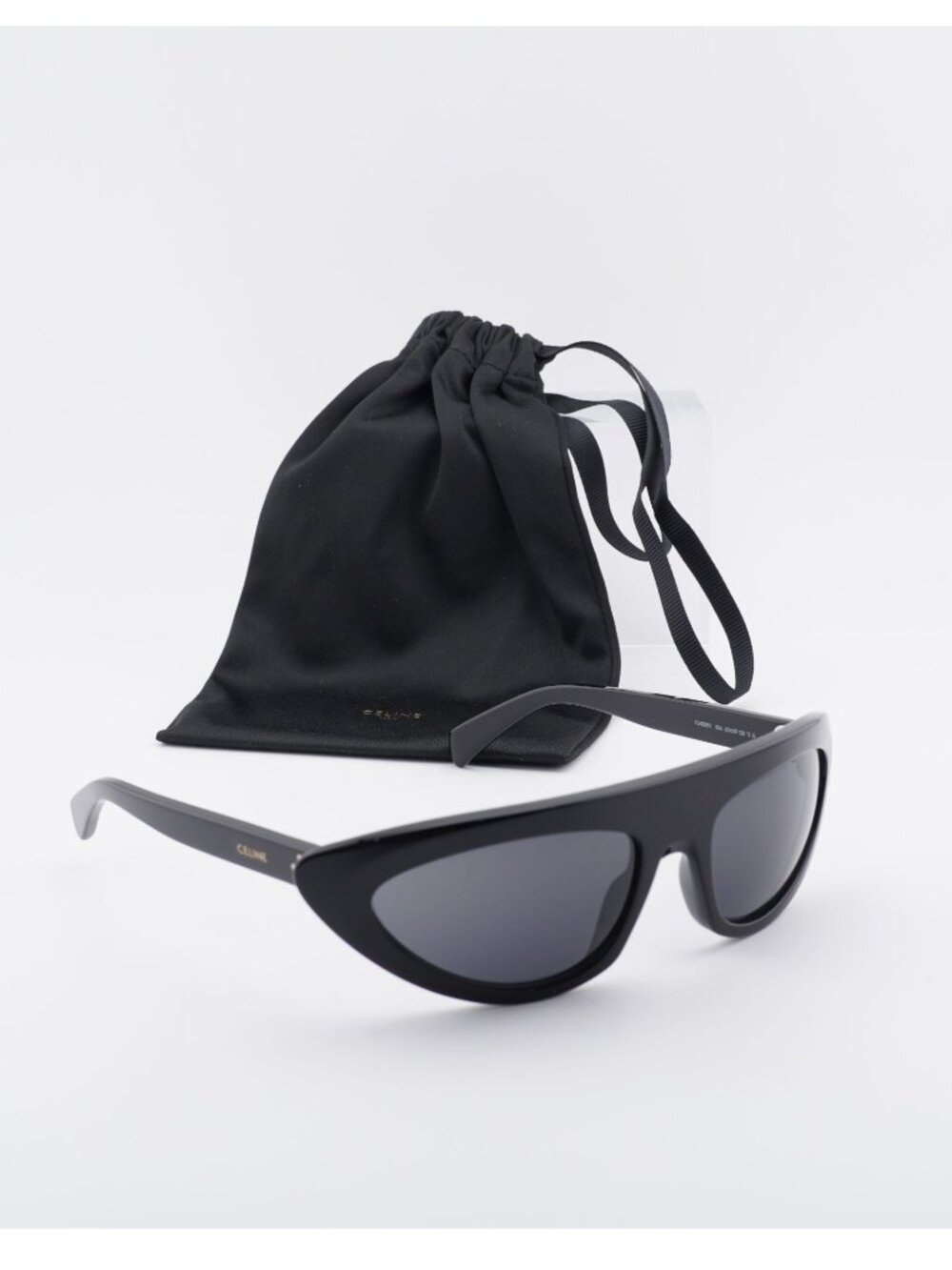 Exclusive Sale! Celine CL40261I 01A Sunglasses Black Cat Eye Frame, Smoke Lens